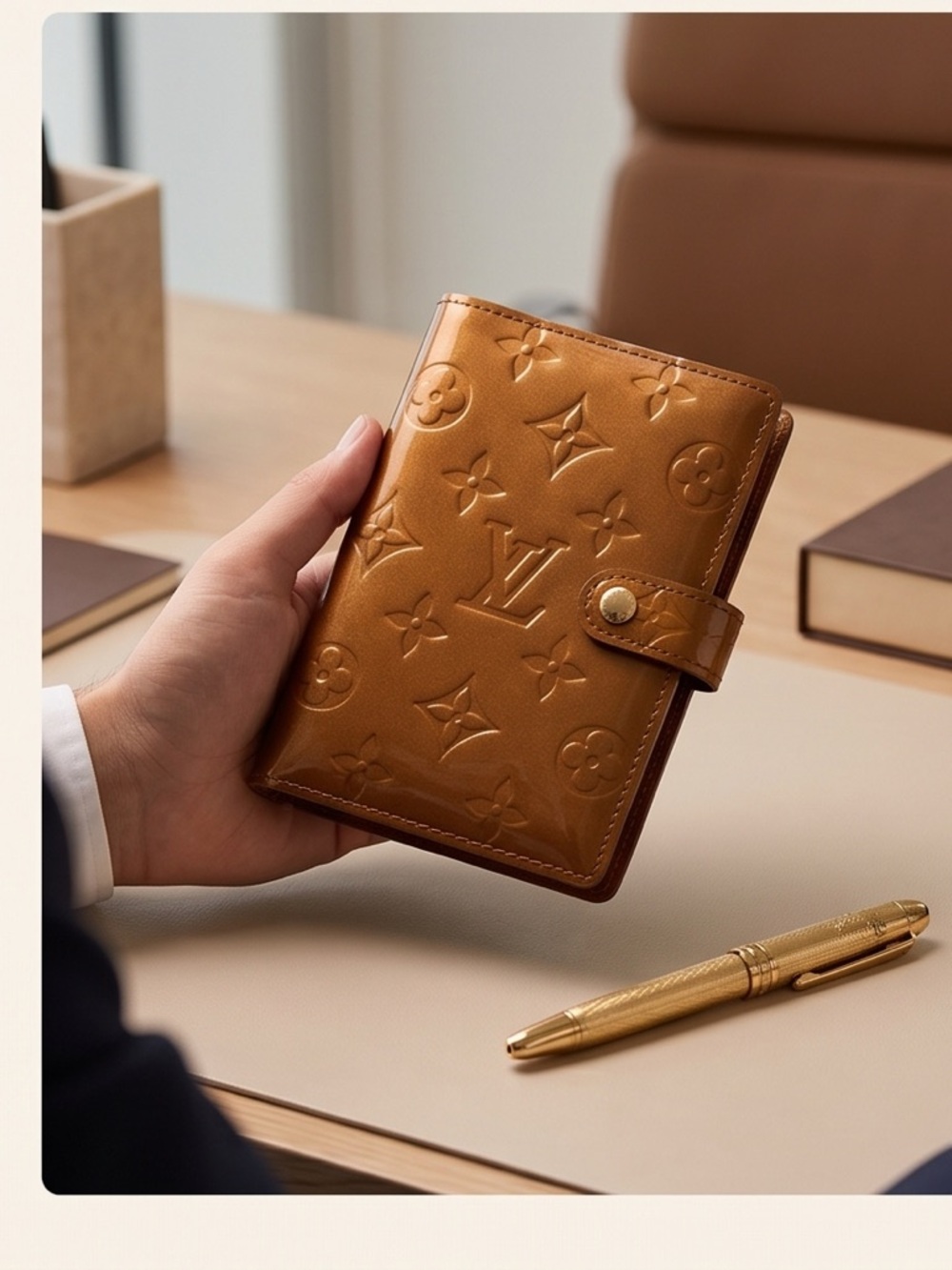 Louis Vuitton Cognac Vernis Monogram Agenda Cover - Picture 2 of 9